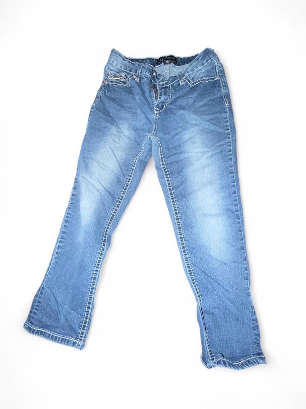 Cato Women's Faded Blue Relaxed Boyfriend Jeans